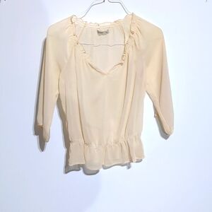 3/4 sleeve sheer top